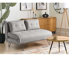 Beliani Dvivietė išskleidžiama sofa VESTFOLD šviesiai pilka