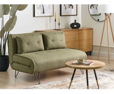 Beliani Dvivietė išskleidžiama sofa VESTFOLD, alyvuogių spalvos