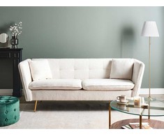 Beliani Trivietė sofa FREDERICA, bouclé audinys, balta