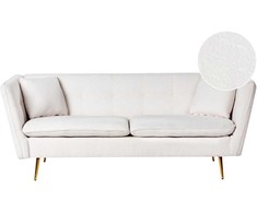 Beliani Trivietė sofa FREDERICA, bouclé audinys, balta