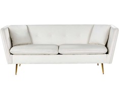 Beliani Trivietė sofa FREDERICA, veliūras, kreminė balta