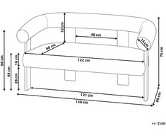 Beliani 2 vietų sofa ILBRO Boucle žalia / šviesiai ruda