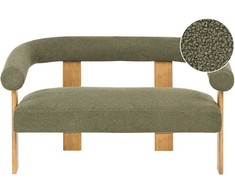 Beliani 2 vietų sofa ILBRO Boucle žalia / šviesiai ruda