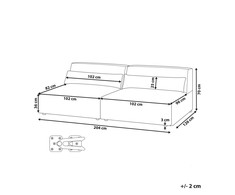 Beliani Dvivietė modulinė sofa HELLNAR, šviesiai ruda