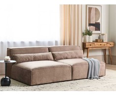 Beliani Dvivietė modulinė sofa HELLNAR, šviesiai ruda