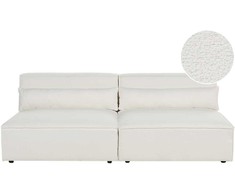 Beliani Dvivietė modulinė sofa HELLNAR, buklė, lūžusi balta