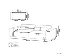 Beliani Dvivietė modulinė sofa HELLNAR pilka