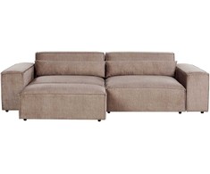 Beliani Modulinė sofa dviem asmenims HELLNAR su otomane, šviesiai ruda