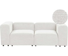 Beliani Modulinė 2 vietų sofa FALSTERBO, balta, velvetas