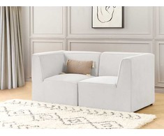 Beliani 2 vietų modulinė sofa LEMVIG, balta, velvetas