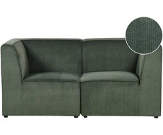 Beliani 2 vietų modulinė sofa LEMVIG, žalia, velvetas