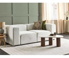 Beliani Modulinė 2 vietų sofa FALSTERBO, balta, velvetas