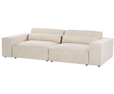 Beliani Dvivietė modulinė sofa HELLNAR, veliūrinė, šviesiai smėlinė