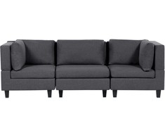 Beliani Modulinė 3 vietų sofa UNSTAD tamsiai pilka