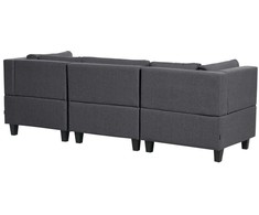 Beliani Modulinė 3 vietų sofa UNSTAD tamsiai pilka