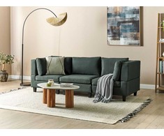 Beliani Modulinė 3 vietų sofa UNSTAD tamsiai žalia