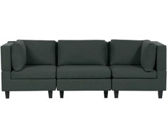Beliani Modulinė 3 vietų sofa UNSTAD tamsiai žalia