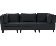 Beliani Trivietė modulinė sofa UNSTAD juoda