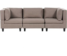 Beliani Modulinė 3 vietų sofa UNSTAD ruda