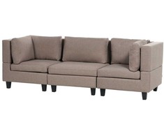 Beliani Modulinė 3 vietų sofa UNSTAD ruda