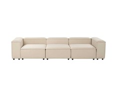 Beliani Trijų vietų modulinė sofa ARDAL smėlio spalvos