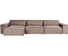 Beliani Modulinė sofa 3 asmenims HELLNAR su pufu, šviesiai ruda