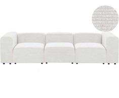 Beliani Modulinė 3 vietų sofa FALSTERBO balta, velvetas