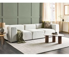 Beliani Modulinė 3 vietų sofa FALSTERBO balta, velvetas