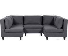 Beliani U formos modulinė sofa 5 asmenims UNSTAD tamsiai pilka