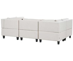 Beliani U formos modulinė sofa 5 asmenims UNSTAD šviesiai smėlio spalvos