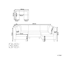 Beliani U formos modulinė sofa 5 asmenims UNSTAD šviesiai smėlio spalvos