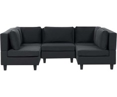 Beliani Modulinė U formos sofa 5 asmenims UNSTAD Juoda