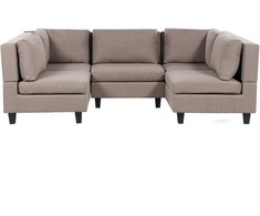 Beliani Modulinė U formos sofa 5 asmenims UNSTAD ruda