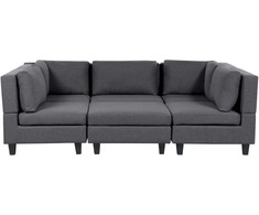 Beliani Modulinė U formos sofa 5 asmenims UNSTAD tamsiai pilka su otomane