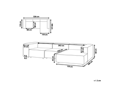 Beliani Kairinis modulinis kampinis sofa ARDAL, smėlio spalvos