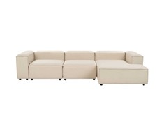 Beliani Kairinis modulinis kampinis sofa ARDAL, smėlio spalvos
