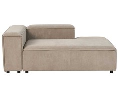 Beliani Modulinė 3 vietų kairinė sofa ARDAL šviesiai ruda su otomanu iš velveto