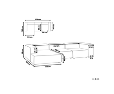 Beliani Modulinė kampinė sofa 4 asmenims ARDAL, smėlio spalvos, dešininė