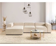 Beliani Modulinė kampinė sofa 4 asmenims ARDAL, smėlio spalvos, dešininė