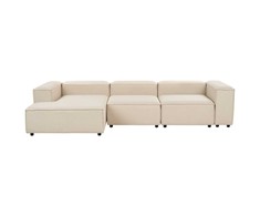 Beliani Modulinė kampinė sofa 4 asmenims ARDAL, smėlio spalvos, dešininė