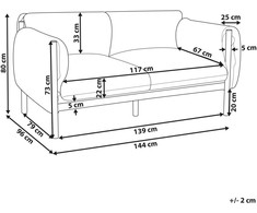 Beliani ESPERIA dvivietė šviesiai pilka sodo sofa