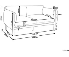 Lauko baldų komplektas Beliani Sodo sofa 2 vietų ESPERIA metalinė pilka