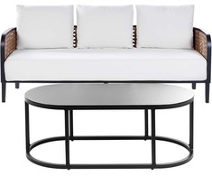 Beliani 3-vietė sodo sofa balkšva MONTEFALCO Lumarko!