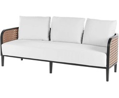 Sofa Beliani Sodo baldų komplektas su stalu 3 asmenims MONTEFALCO Metal Baltas