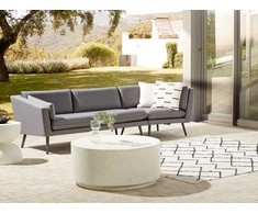 Beliani Sodo sofa 3 asmenims LORETELLO dešininė pilka