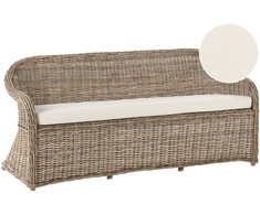 Beliani Sofa ogrodowa dla 3 osób SUSUA Rattan Naturalny