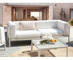 Beliani Sofa ogrodowa dla 2 osób FERRETTI Jasnobeżowy