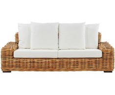 Lauko baldų komplektas Beliani Trivietė sodo sofa FORLI iš natūralaus ratano