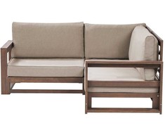 Beliani Sofa ogrodowa TIMOR Drewno akacjowe ( FSC®) Ciemne drewno Uniwersalny 2-osobowa