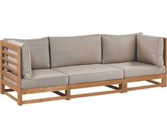 Beliani TRANI trivietė sofa, sertifikuota akacijos mediena, šviesi mediena